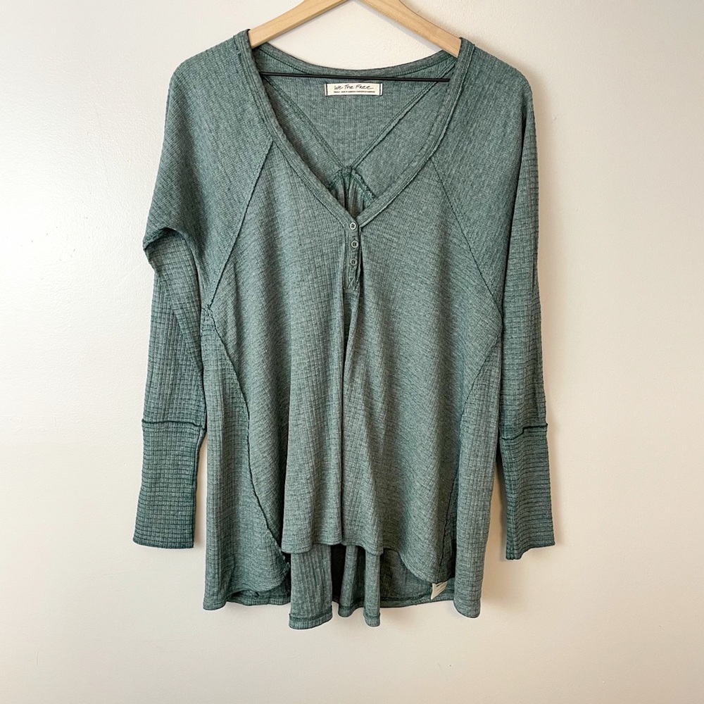 WE THE FREE waffle knit long sleeve tunic top
